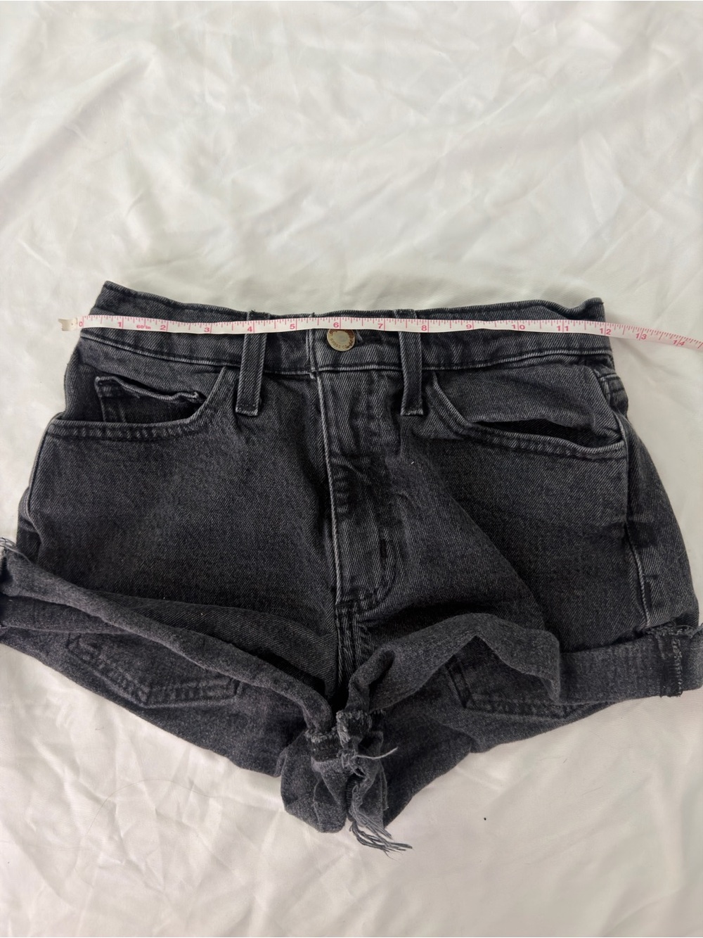 Universal Thread Black High-Waist Jean Shorts with Tie Hem